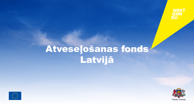 Attēls ar Atveseļošanas fonda nosaukumu