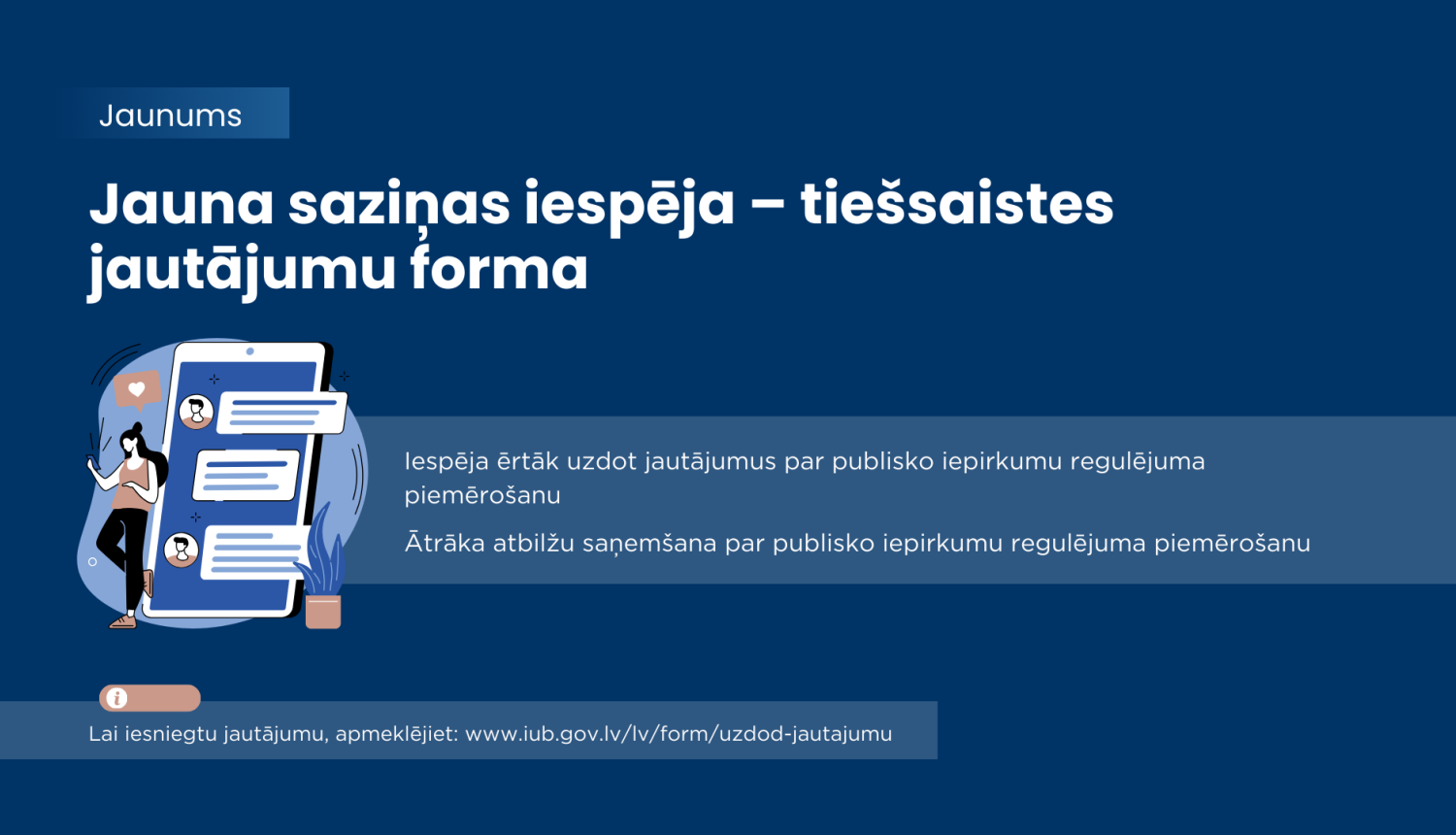 IUB jautājumu uzdošana mājaslapā