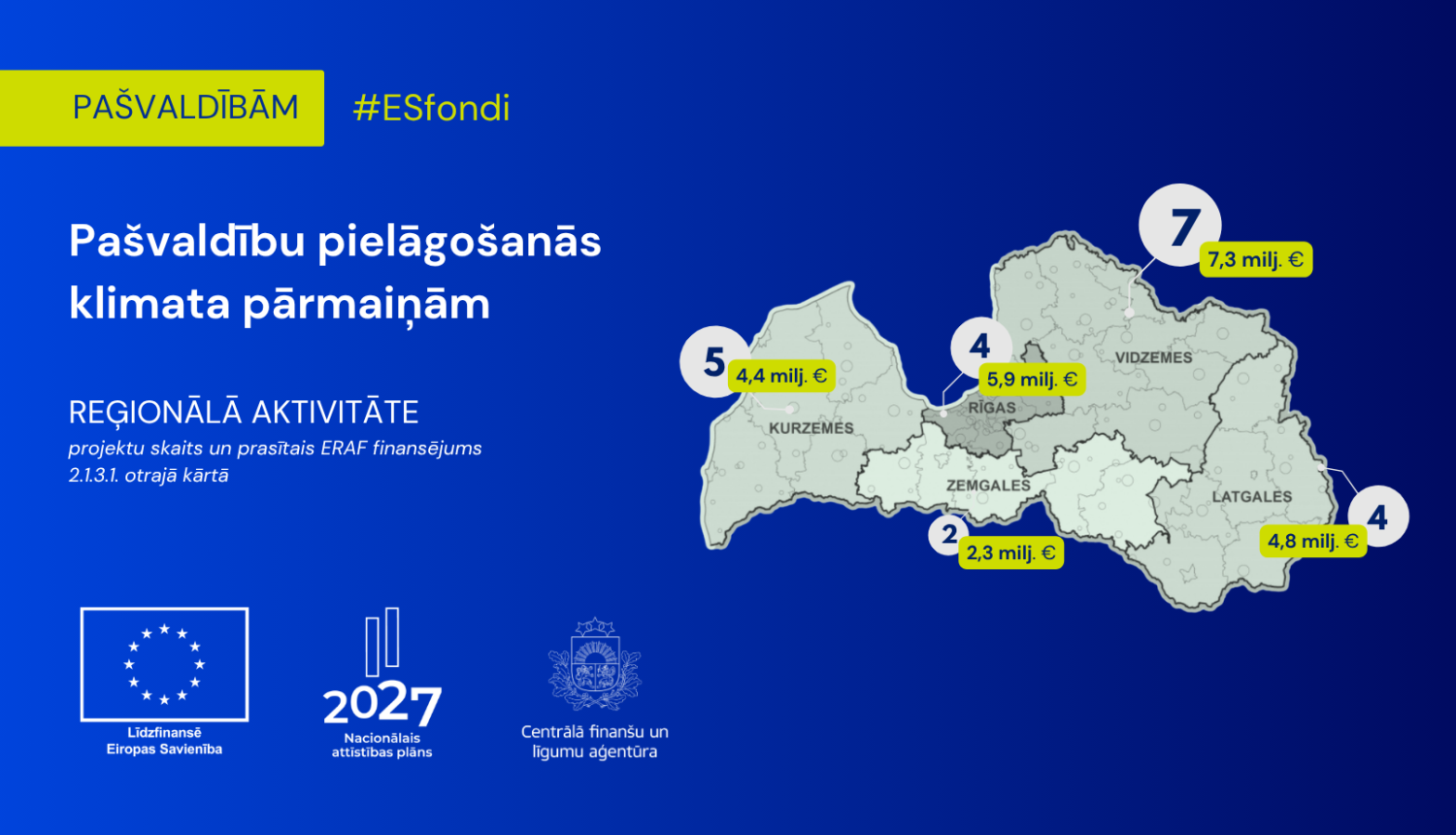 2131 atlases rezultāti attēloti kartē