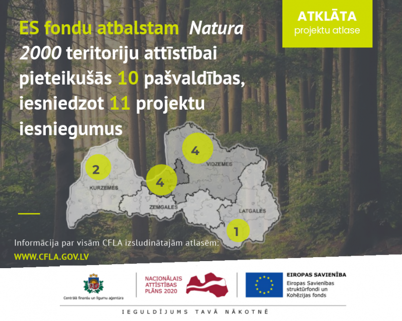 ES fondu atbalsts Natura 2000 teritorijām
