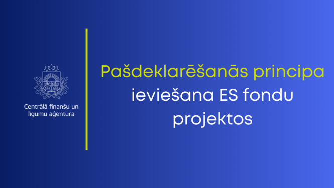 Vizuālis ar publikācijas nosaukumu, CFLA logo un zila fona