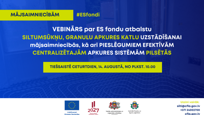 Seminārs par projektu atlasi siltumapgādei mājās