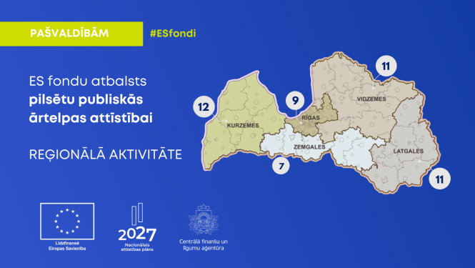 Latvijas plānošanas reģionu karte