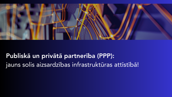 Ilustrācija par publiskās un privātās partnerības (PPP) modeli aizsardzības infrastruktūras attīstībā, ar uzsvaru uz sadarbību starp valsts un privāto sektoru, militāro objektu būvniecību un stratēģisku virzību drošības stiprināšanā.