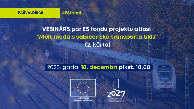 Vizuālis par vebināru par ES fondu projektu atlasi