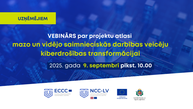 seminārs par kibedrošibas projektu atlasi 9. septembrī