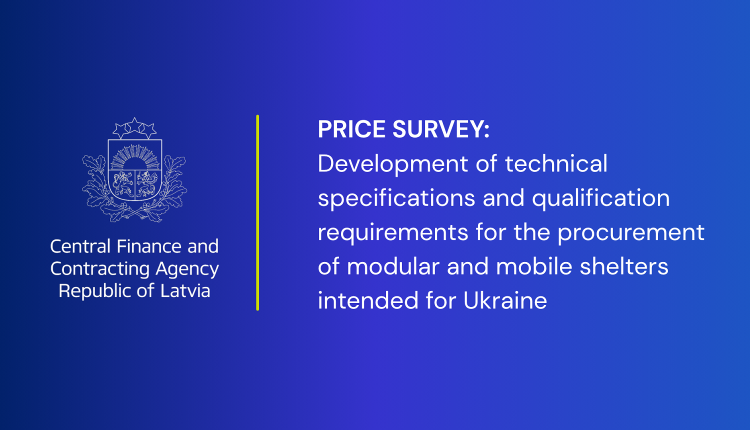 price survay: shelters for Ukraine